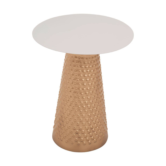 Premier Housewares Amira White Top Gold Base Side Table