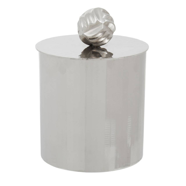 Premier Housewares Amreli Large Vertical Textured Silver Metal Trinket Box