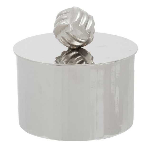 Premier Housewares Amreli Small Vertical Textured Silver Metal Trinket Box