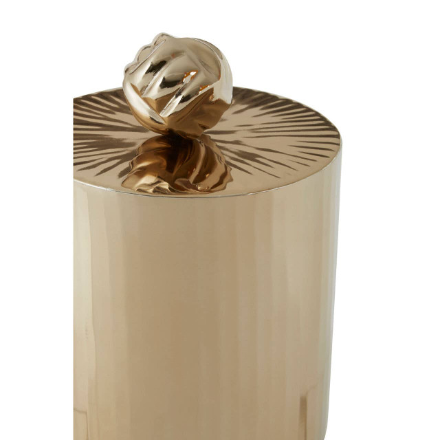 Premier Housewares Amreli Vertical Textured Metallic Gold Finish Small Trinket Box