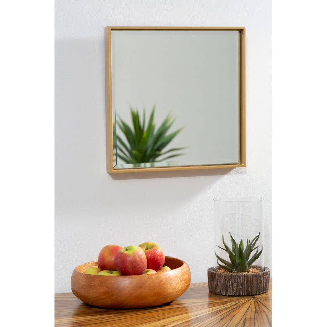 Premier Housewares Ando Small Square Gold Finish Wall Mirror