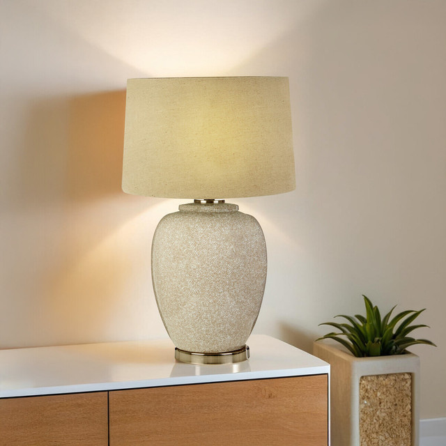 Premier Housewares Anora Ceramic Table Lamp With Linen Shade