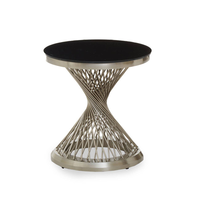 Premier Housewares Anzio Hourglass Side Table With Silver Base