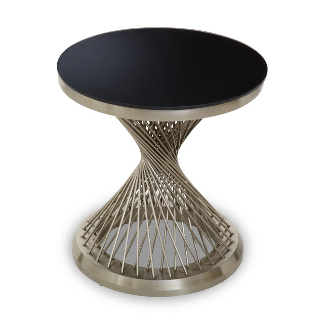 Premier Housewares Anzio Hourglass Side Table With Silver Base