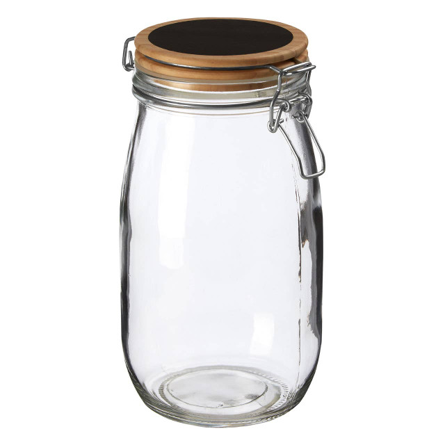 Premier Housewares Appert Glass Storage Jar With Wooden Lid 1500 Ml