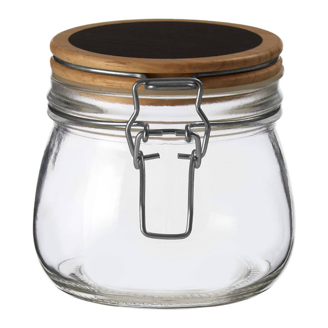 Premier Housewares Appert Glass Storage Jar With Wooden Lid 500 Ml
