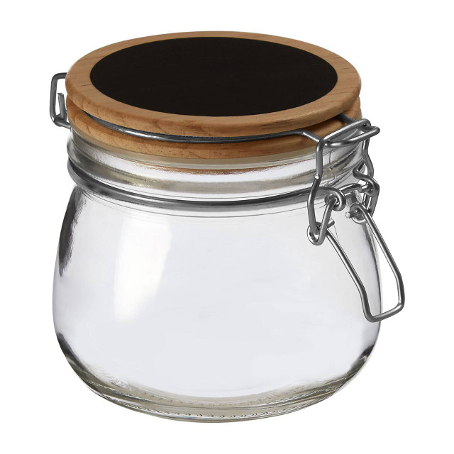 Premier Housewares Appert Glass Storage Jar With Wooden Lid 500 Ml