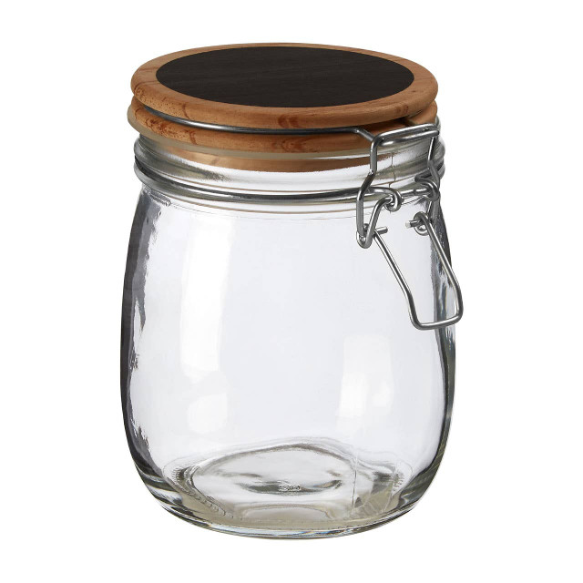 Premier Housewares Appert Glass Storage Jar With Wooden Lid 750 Ml