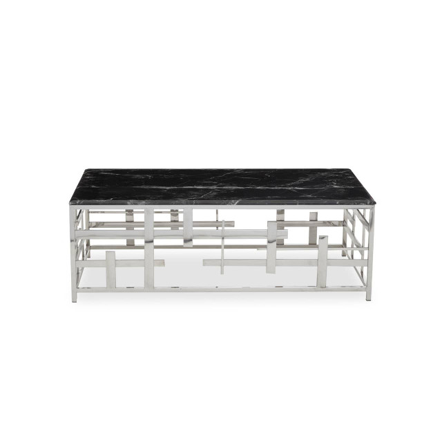 premier housewares Aprilia Black Marble Coffee Table