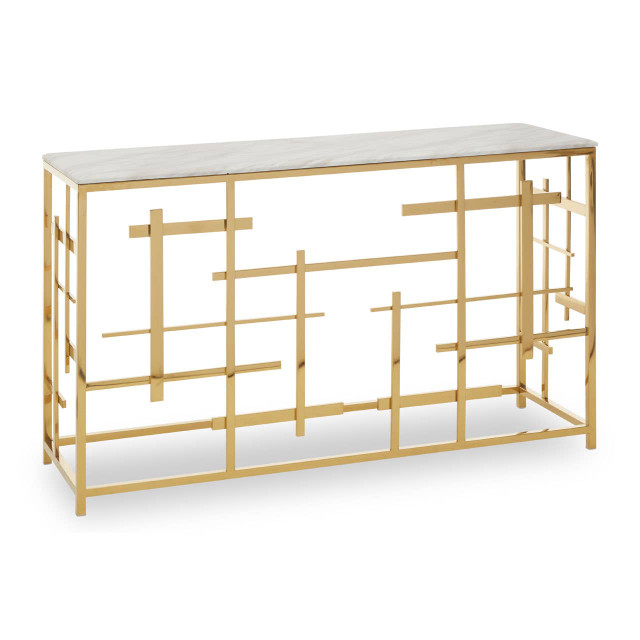 Premier Housewares Aprilia White Marble Console Table
