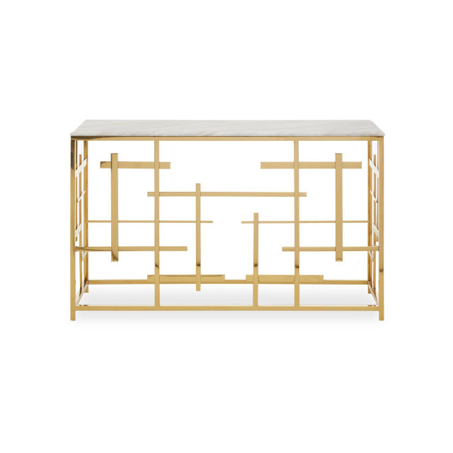 premier housewares Aprilia White Marble Console Table