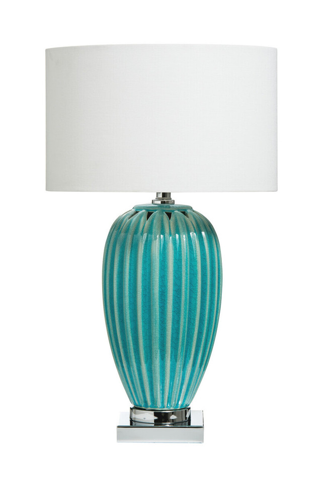 premier housewares Apus Ceramic Table Lamp in Turquoise
