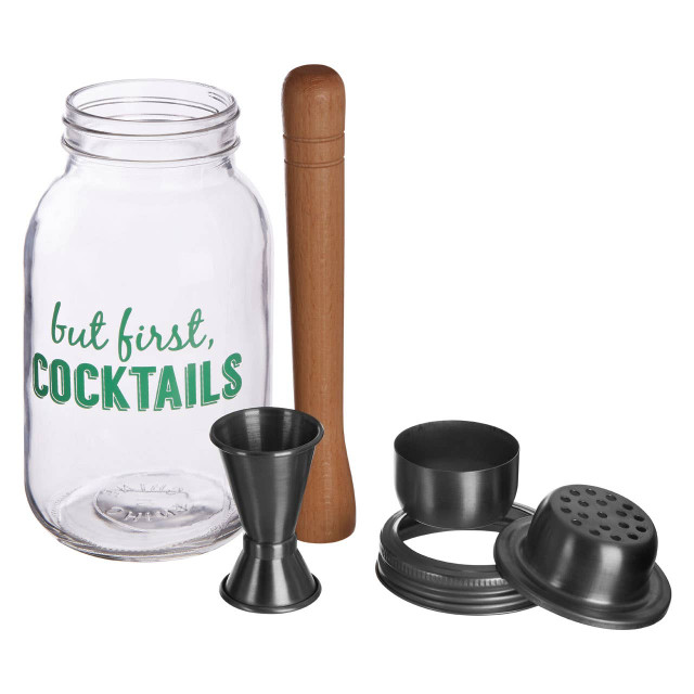 Premier Housewares Ara 3 Piece But First Cocktails Jar
