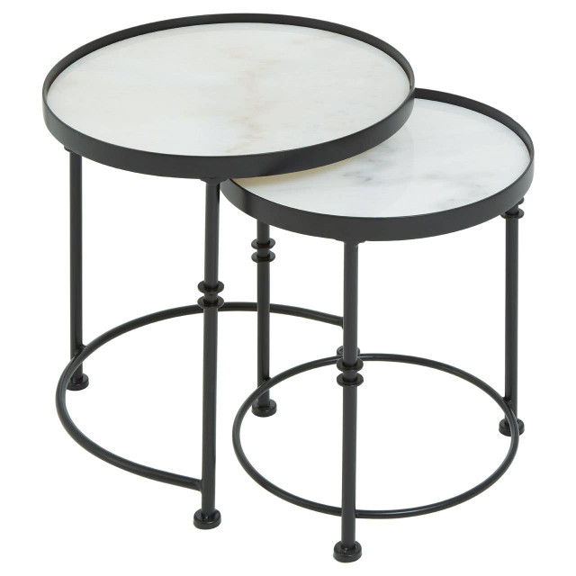 Premier Housewares Arcana Set Of 2 Round Side Tables