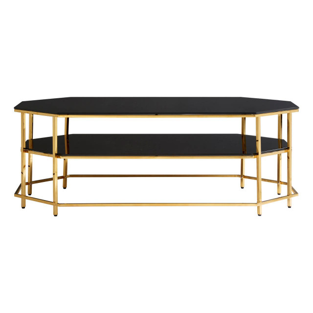 premier housewares Arezzo Black Tempered Glass Coffee Table