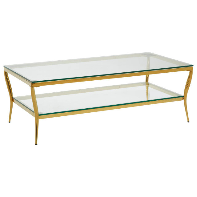 Premier Housewares Arezzo Tempered Glass Two Tier Coffee Table
