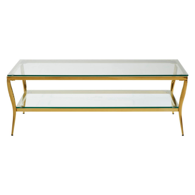 premier housewares Arezzo Tempered Glass Two Tier Coffee Table
