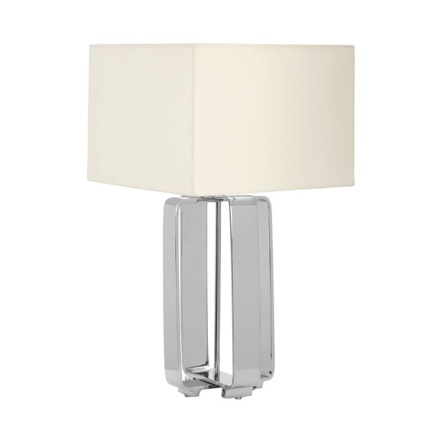 Premier Housewares Argent Table Lamp With Cream Shade