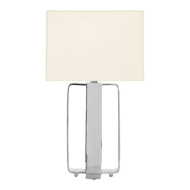 premier housewares Argent Table Lamp with Cream Shade