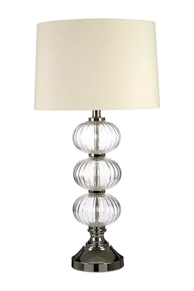Premier Housewares Argi Glass Table Lamp With Cream Shade