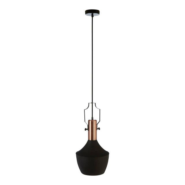 Premier Housewares Argo Medium Pendant Light In Black And Copper