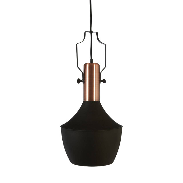 Premier Housewares Argo Medium Pendant Light In Black And Copper