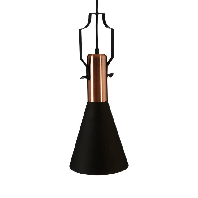 Premier Housewares Argo Small Pendant Light In Black And Copper