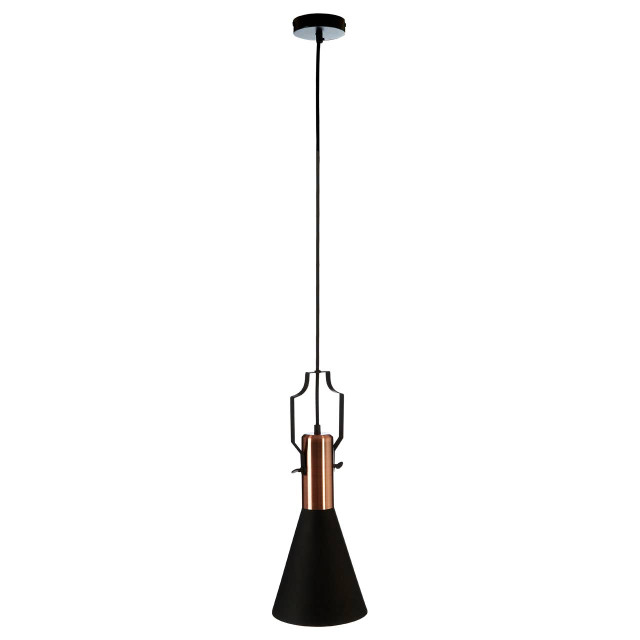 premier housewares Argo Small Pendant Light in Black and Copper