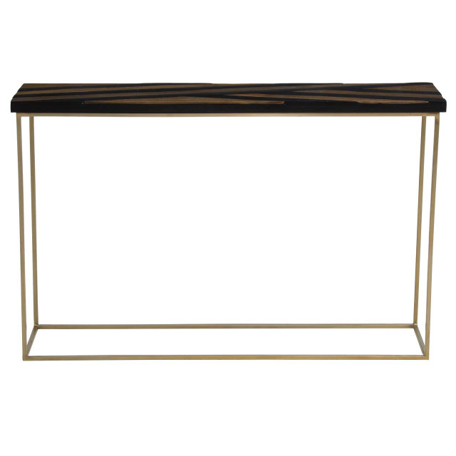 premier housewares Aris Black And Gold Console Table