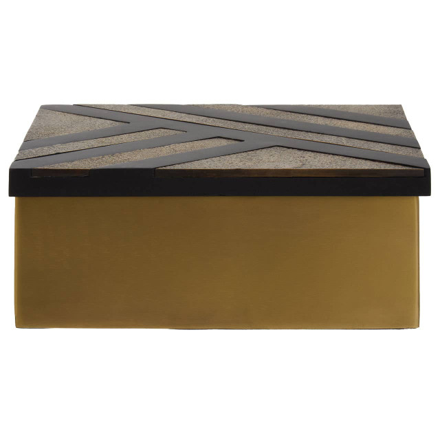 Premier Housewares Aris Large Black And Gold Storage Box