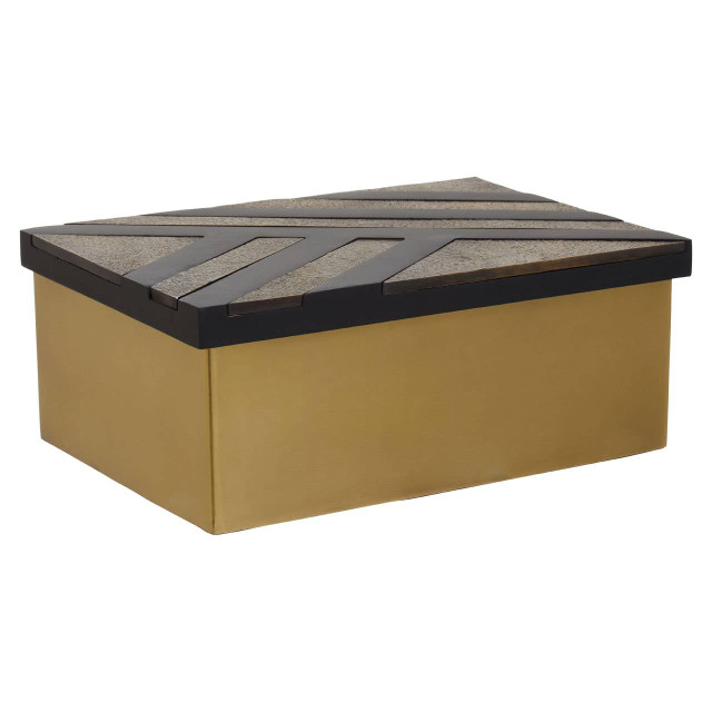 Premier Housewares Aris Large Black And Gold Storage Box