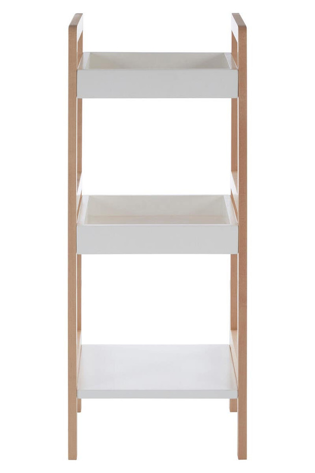 Premier Housewares ARLA 3 Tier Bathroom Shelf Unit With Birchwood Frame