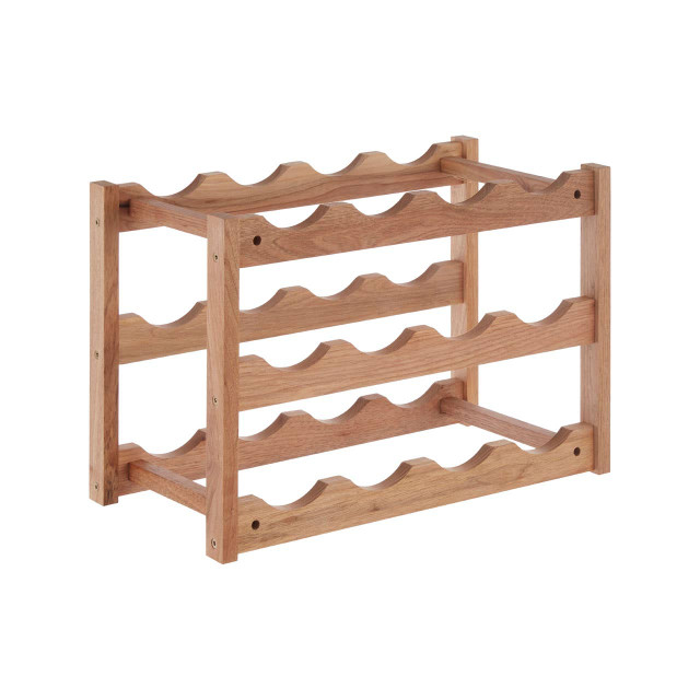 Premier Housewares ARLA 3 Tier Walnut Wood Wine Rack