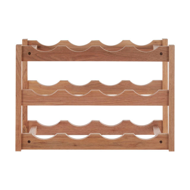 premier housewares ARLA 3 Tier Walnut Wood Wine Rack
