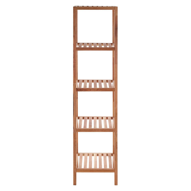 premier housewares Arla 5 Tier Walnut Wood Tall Shelf Unit