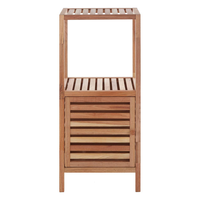 premier housewares ARLA Two Tier Walnut Wood Bathroom Shelf Unit