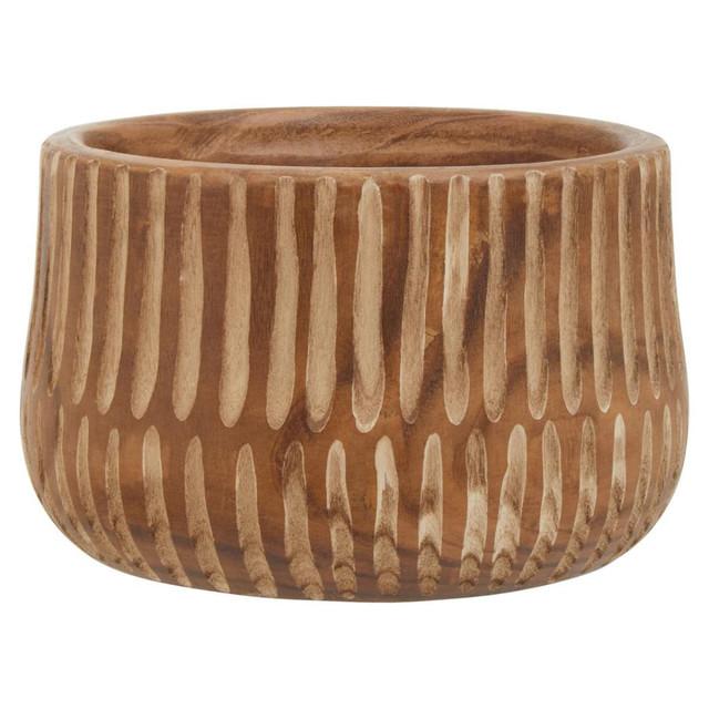 Premier Housewares Arlo Large Brown And Natural Wooden Planter