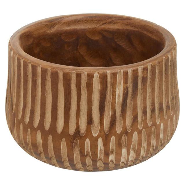 Premier Housewares Arlo Large Brown And Natural Wooden Planter