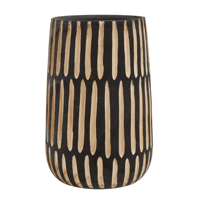 Premier Housewares Arlo Large Natural And Black Wooden Vase