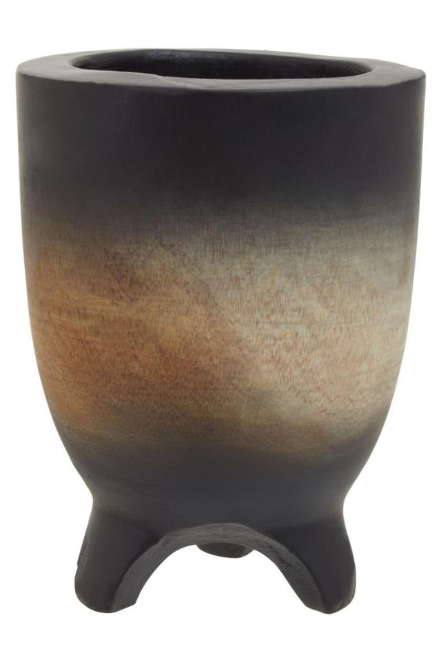 premier housewares Arlo Large Wooden Black Ombre Planter