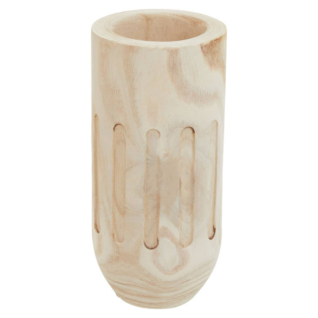 Premier Housewares Arlo Natural Engraved Wooden Vase