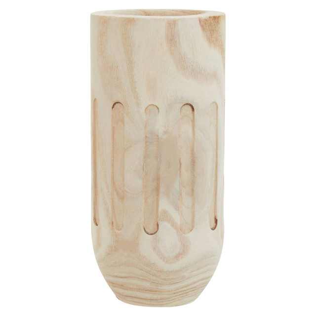 premier housewares Arlo Natural Engraved Wooden Vase