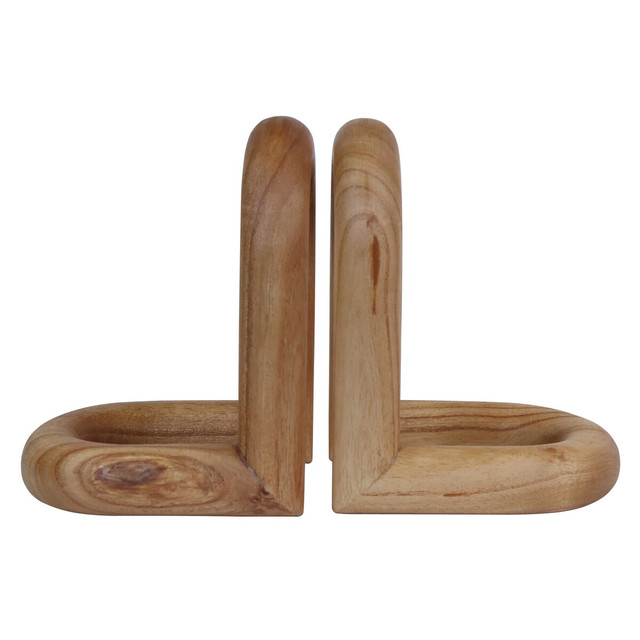 Premier Housewares Arlo Natural Wood Set Of 2 Bookends