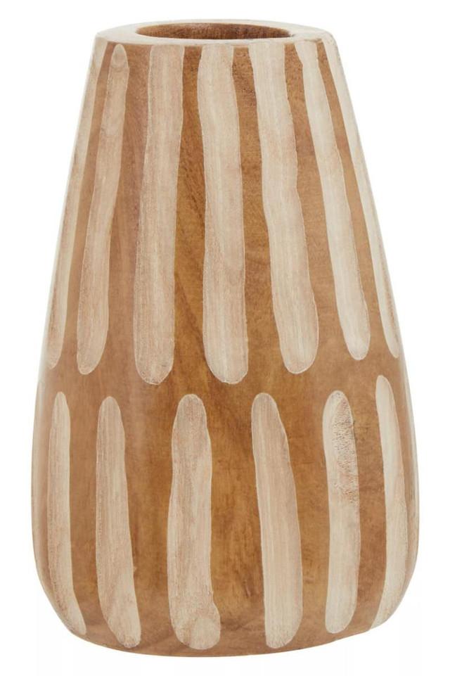 premier housewares Arlo Small Brown And Natural Wooden Vase