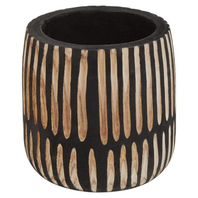 Premier Housewares Arlo Small Engraved Natural And Black Planter