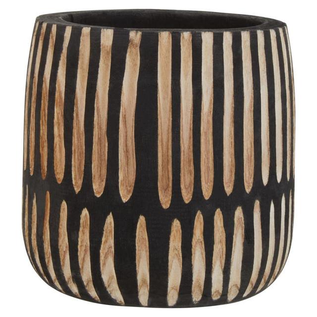 premier housewares Arlo Small Engraved Natural And Black Planter
