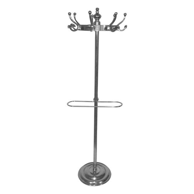 Premier Housewares Arris Floor Standing Polished Aluminium Coat Stand