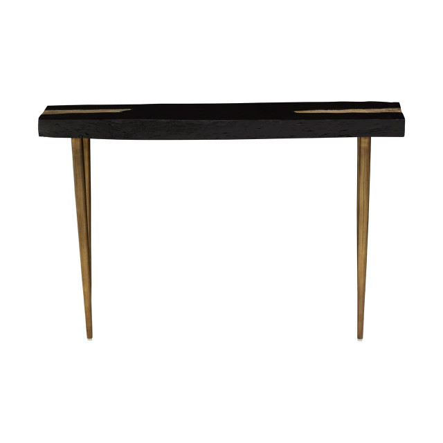 premier housewares Asamra Black Acacia Wood Console Table