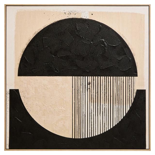 premier housewares Astratto Black and Cream Wall Art