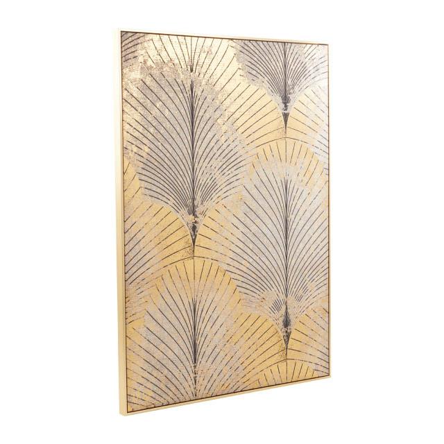 Premier Housewares Astratto Canvas Grey And Gold Finish Wall Art